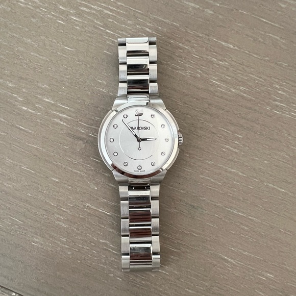 Silver Swarovski watch with crystals mint condition womens - Picture 3 of 8
